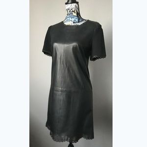 Max Mara Black leather dress Straight Size XS NEW